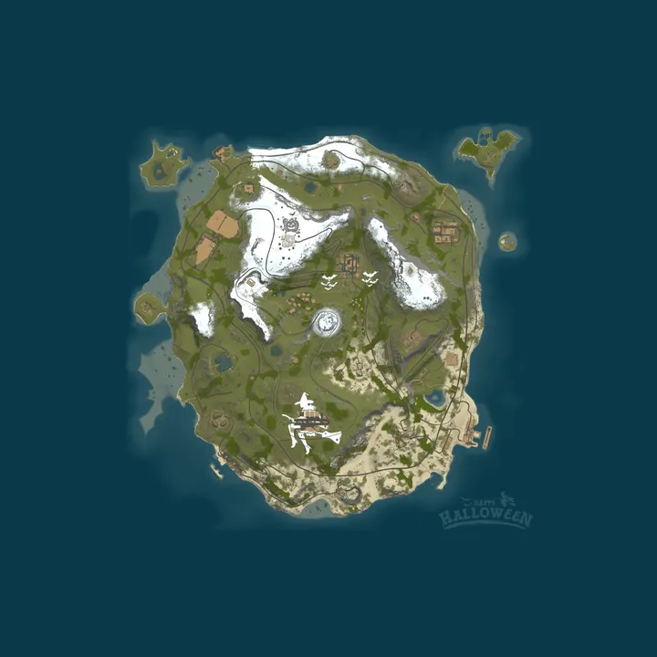 Map of EvilIsland-PVE-Custom-[Скилы|X1-X10|Рейд дома|Кв